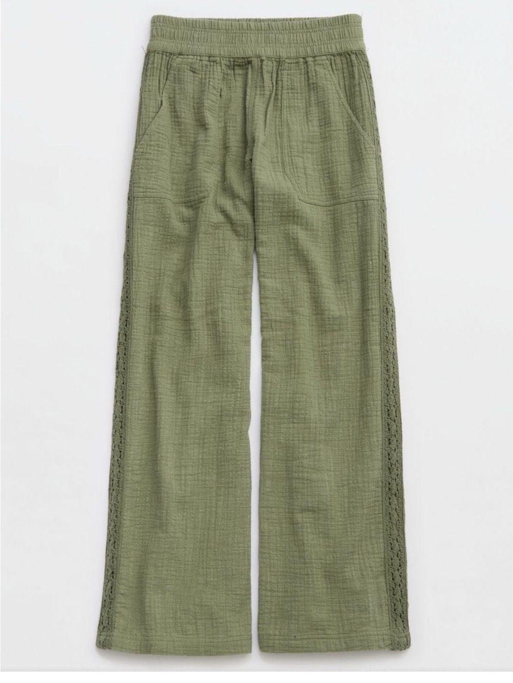 Aerie Summer Reset Cotton Gauze
Wide-Leg Pants - size M Long